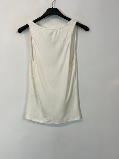 ZARA. Top blanco "pimiento"
