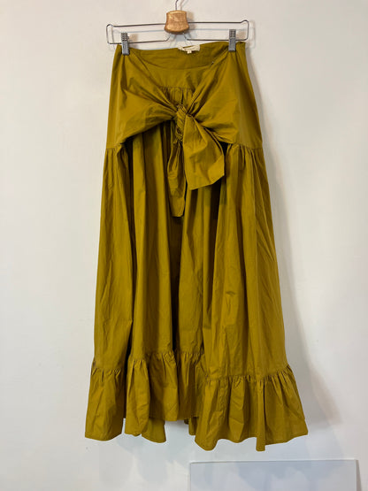 IS COMING. Falda larga mostaza