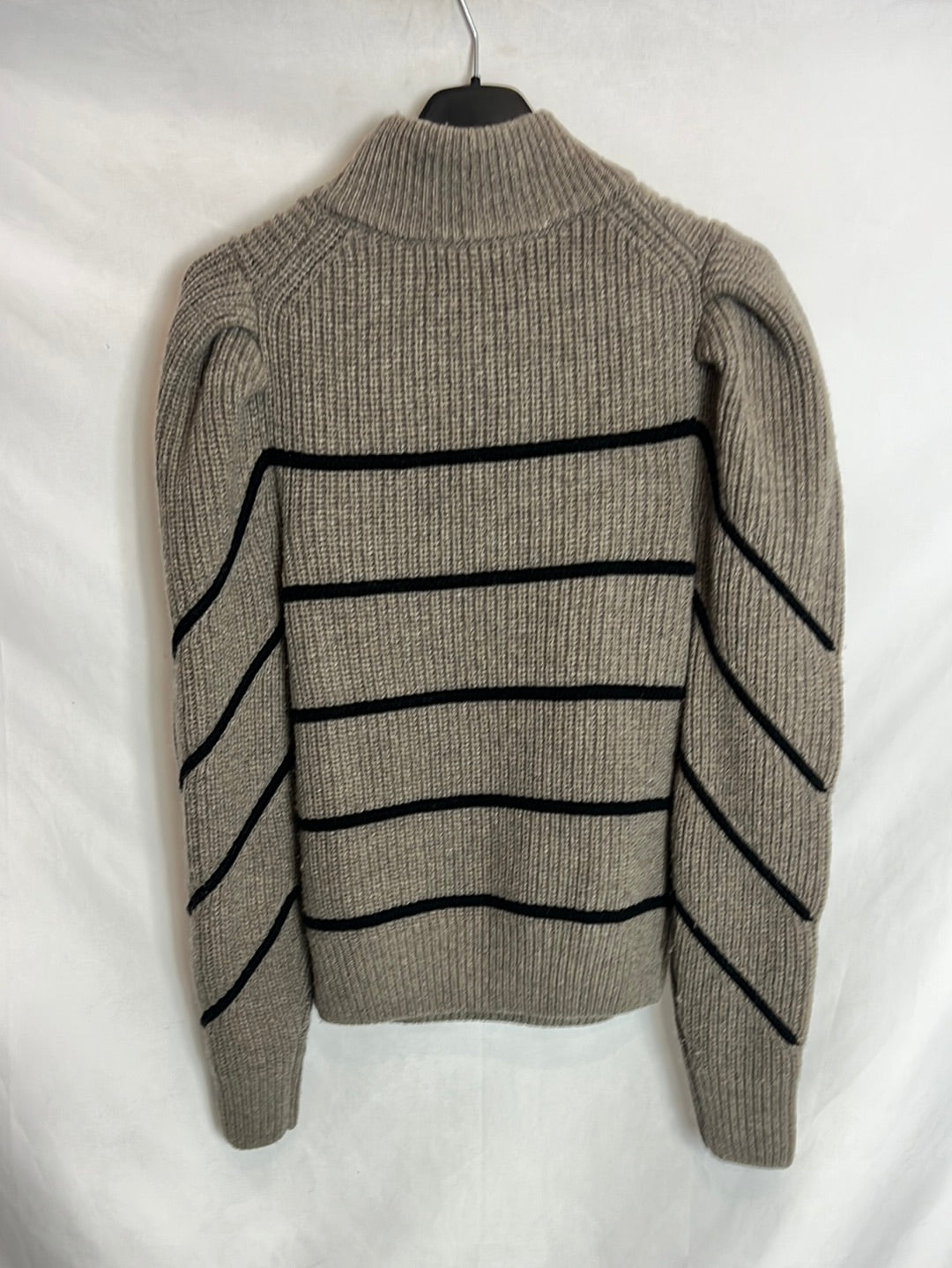 BA&amp;SH. Grey and black zip-up sweater. Size 1(S)