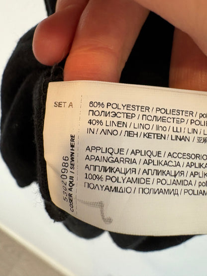 MANGO. Black speckled linen top. TM