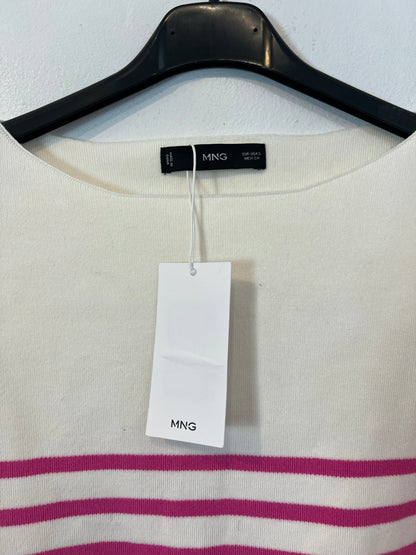 MANGO. Jersey blanco rayas