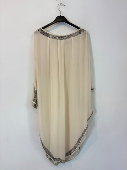 THOMAS WYLDE. Vestido corto kaftán seda