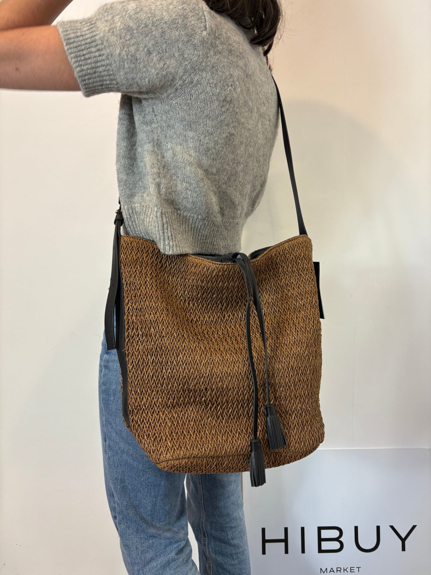 CAROLL. Bolso marrón con piel