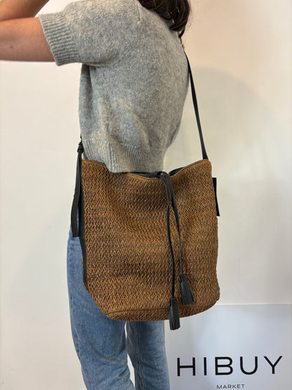 CAROLL. Bolso marrón con piel