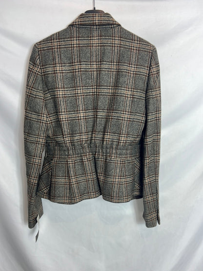 ZARA. Blazer lana cuadros. T 38