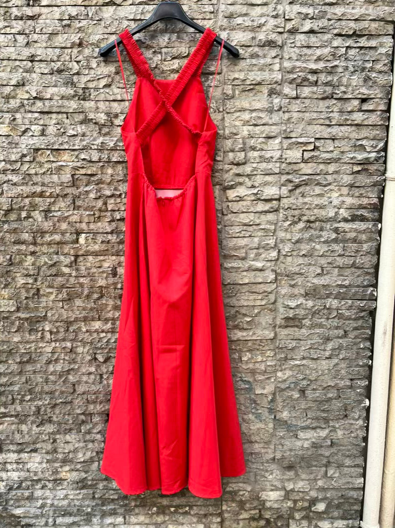 ZARA. Vestido midi  vuelo detalle espalda