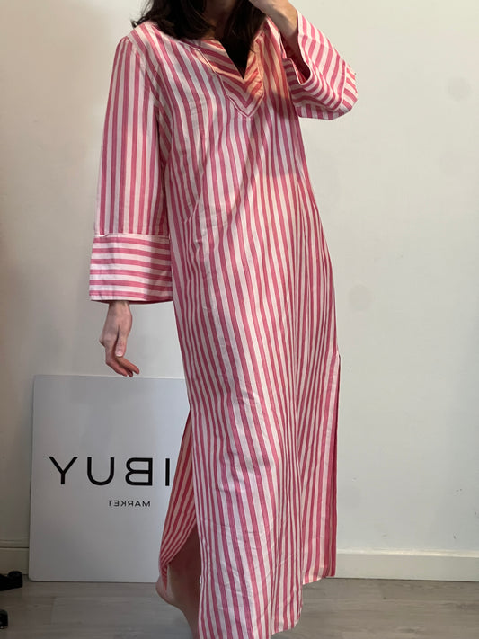 ALEXANDRIA. Vestido kaftán rosa rayas