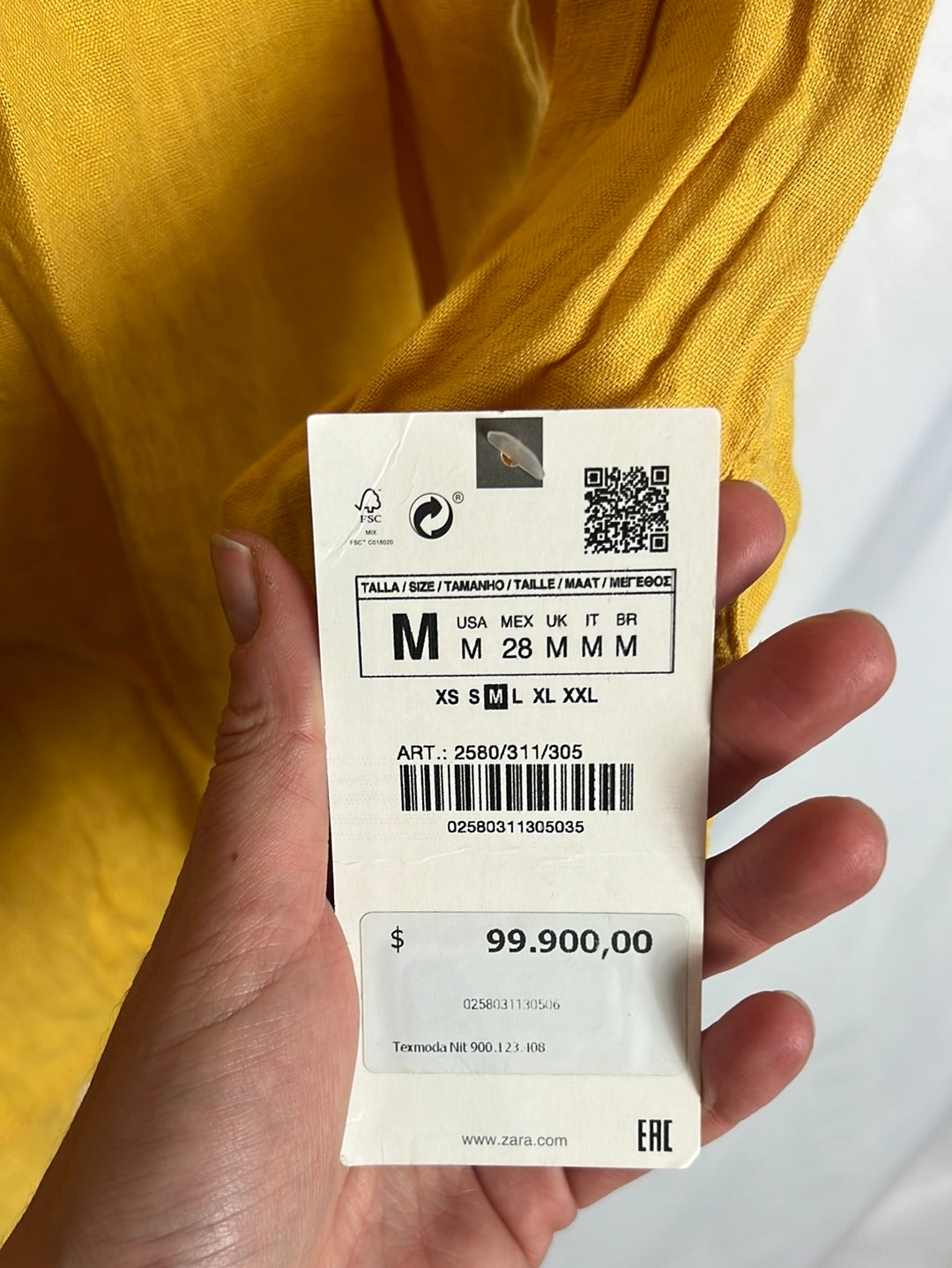 ZARA. Mustard Linen Blouse. TM