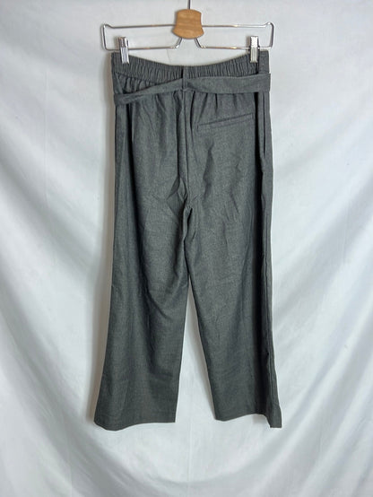 OTRAS. Pantalón gris oscuro culotte textura. T M