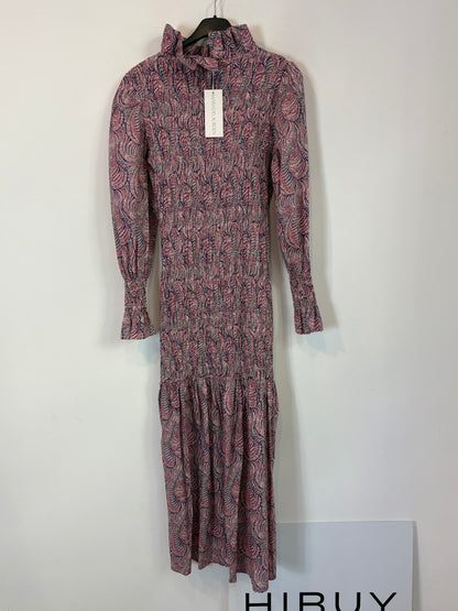 MARIA DE LA ORDEN. Vestido largo estampado nido de abeja. T S