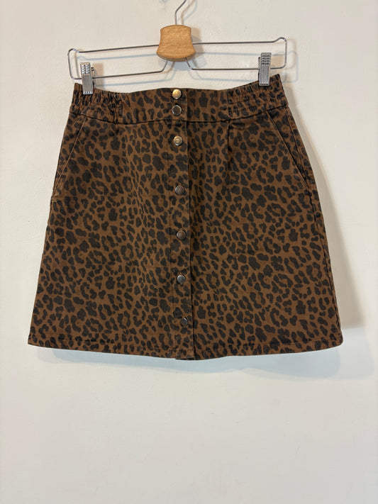 MAISON 123. Falda denim anima print. T 36