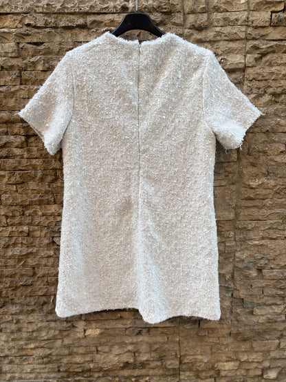 ZARA. Vestido corto tweed lentejuelas. T S