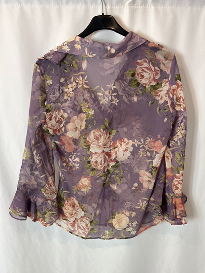 ZARA. Total mauve floral look T.xs