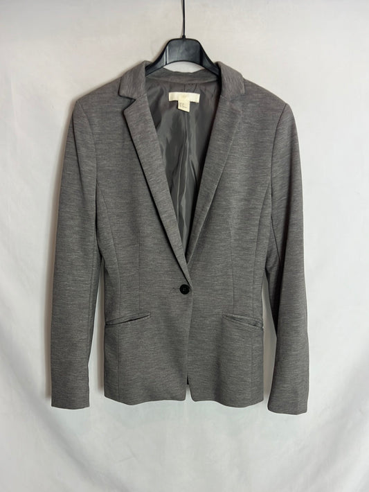 H&amp;M. Heathered grey blazer size 36