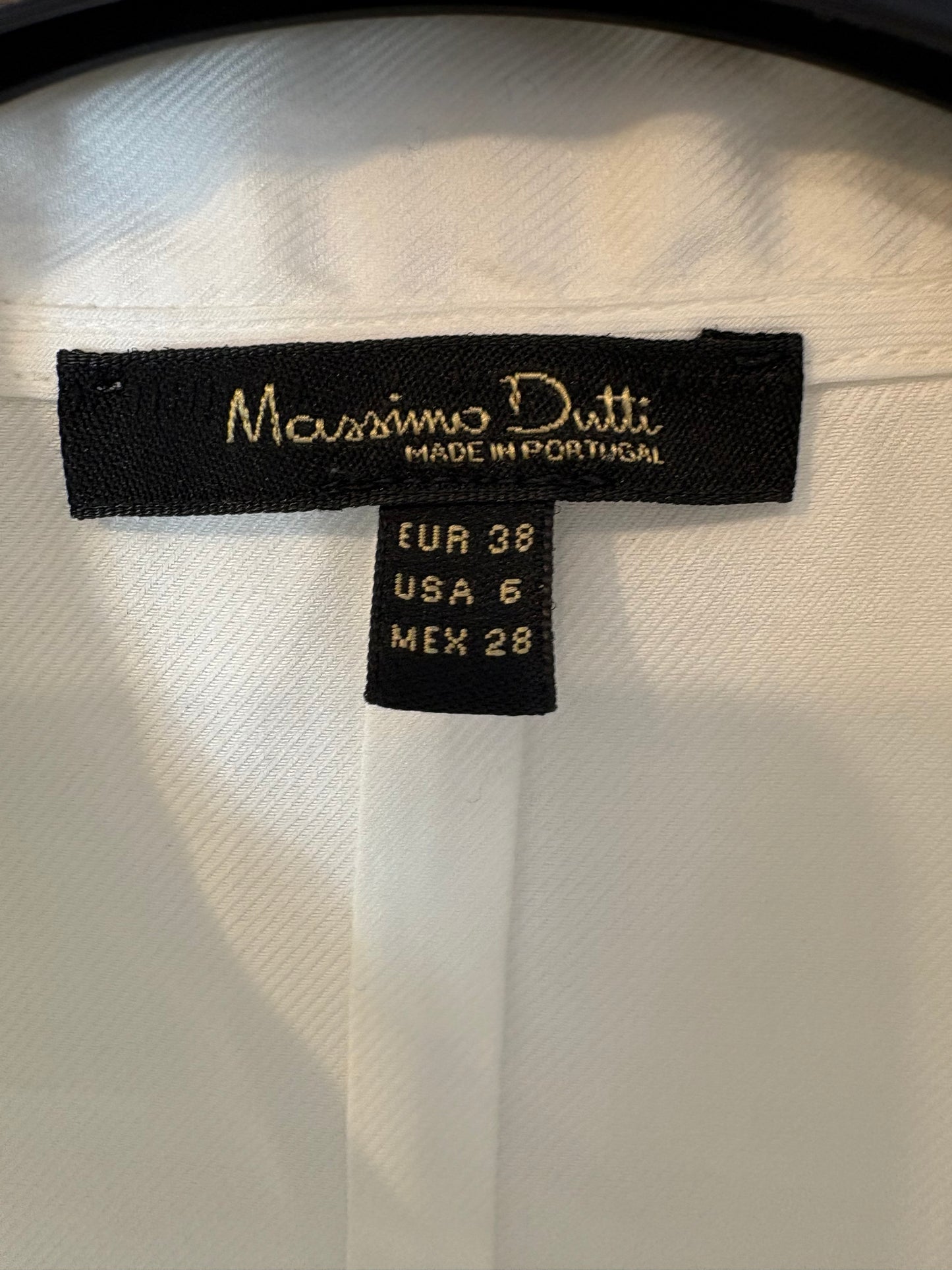 MASSIMO DUTTI. Camisa blanca algodón espalda