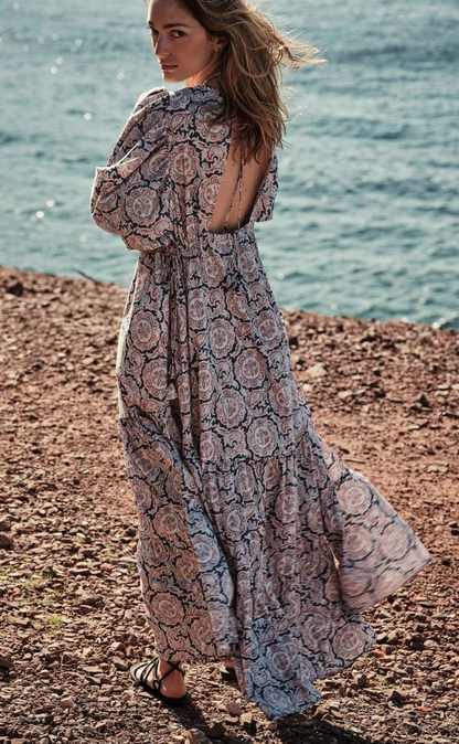 CHUFY X MANGO. Vestido largo  estampado