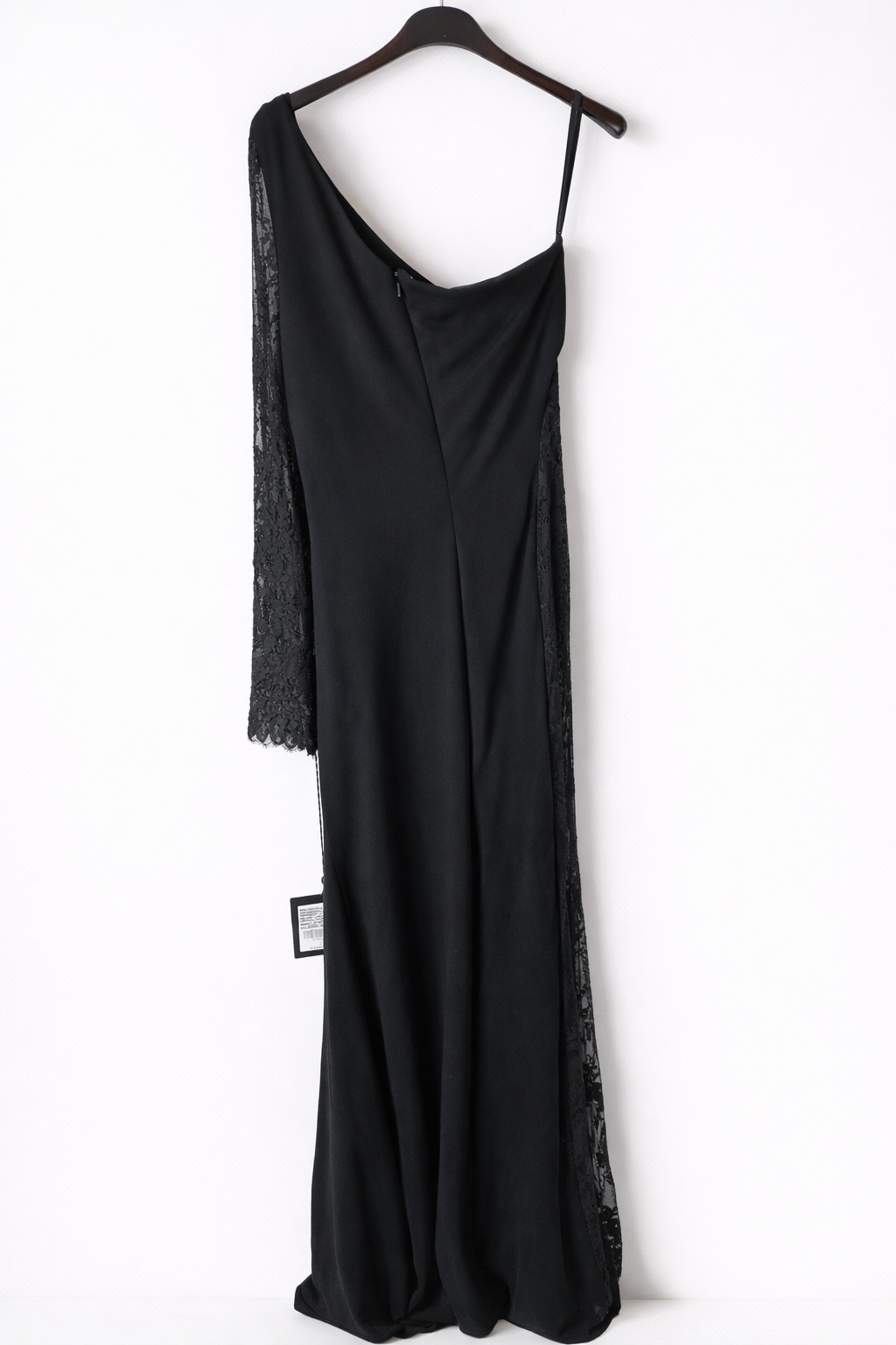 PRONOVIAS. Vestido largo negro encaje T.38