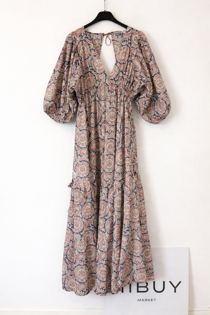 CHUFY X MANGO. Vestido largo  estampado