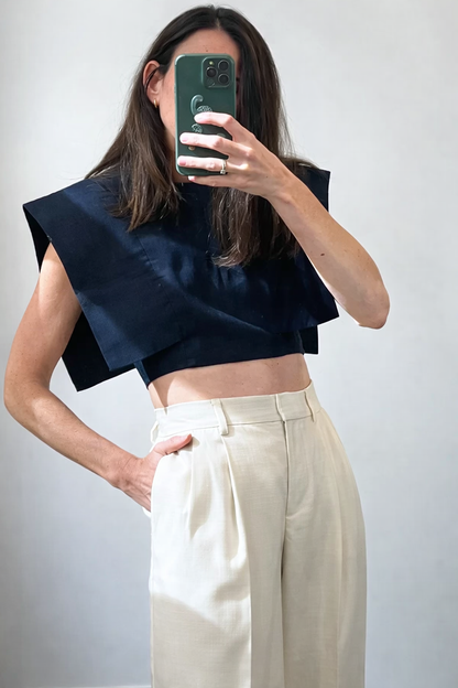 IQ COLLECTION. Top azul textura