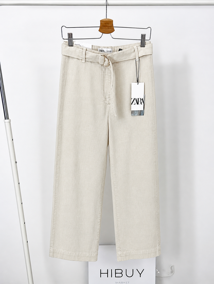 ZARA. Denim culotte gris cinturon . T S