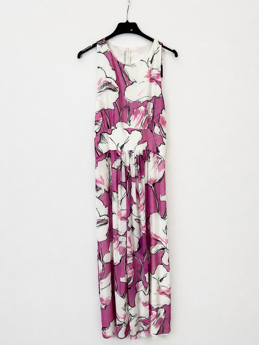 OTRAS. Vestido largo rosa flores T.s