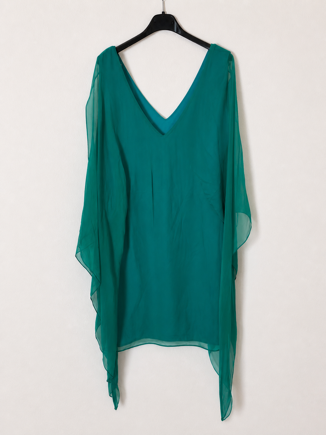 ELISA BRACCI. Short green cape-effect dress Ts