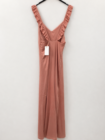 BY CLÉA.Vestido largo rosa palo satinado (36,38)