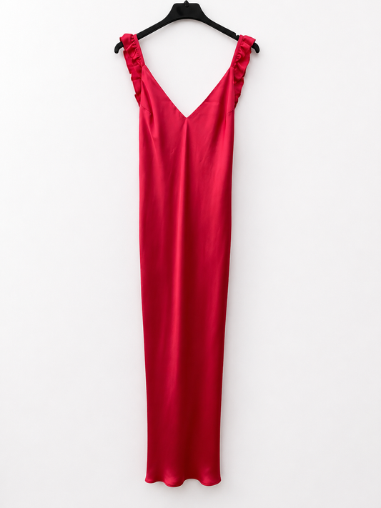 BY CLÉA. Pink satin midi dress (36,38,40)