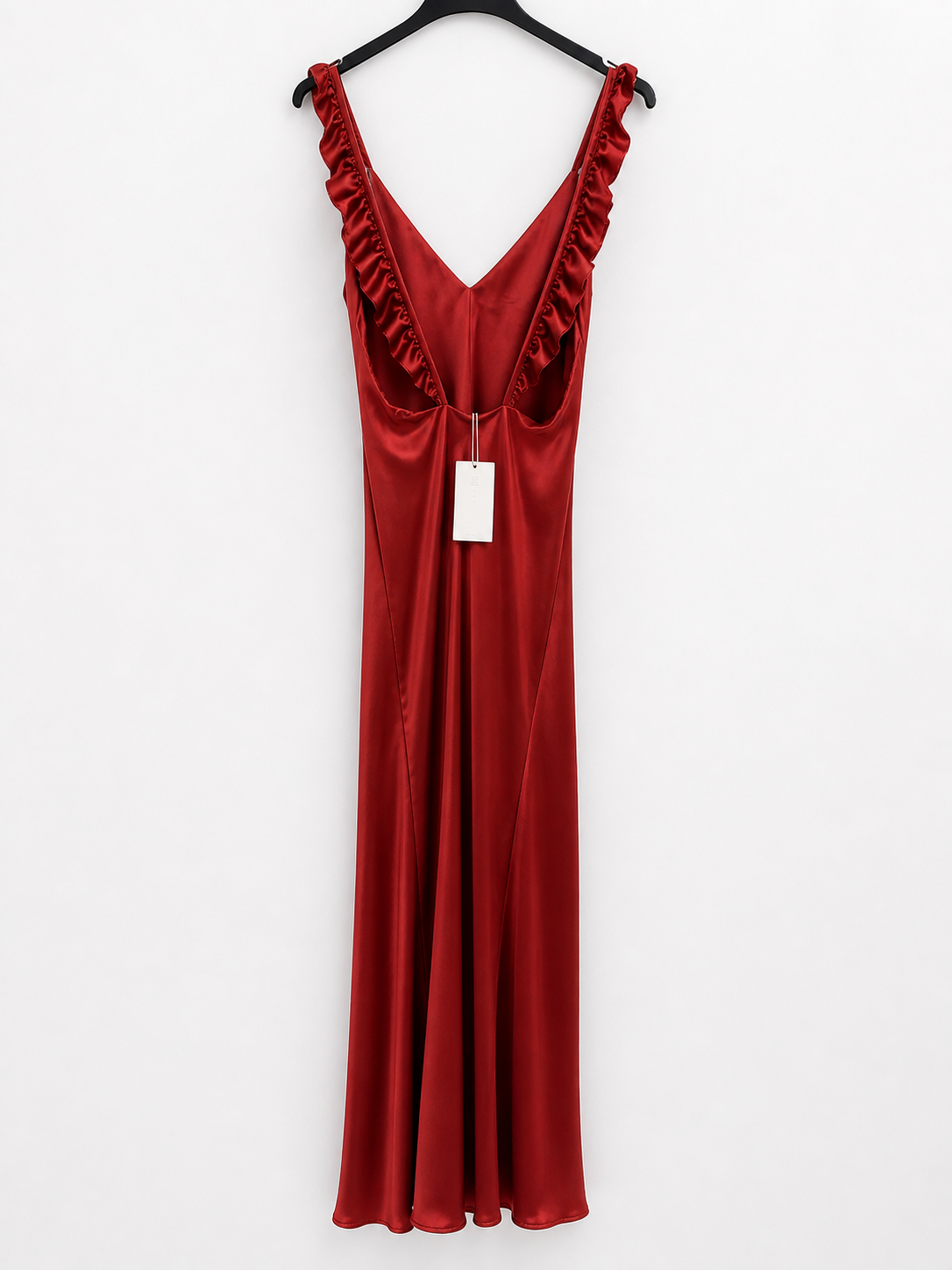 BY CLÉA.Vestido midi naranja satinado (36,38,40)