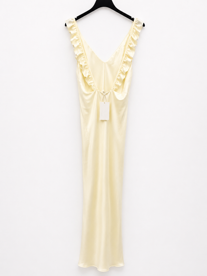 BY CLÉA.Vestido midi crema satinado (34,36 y 38)