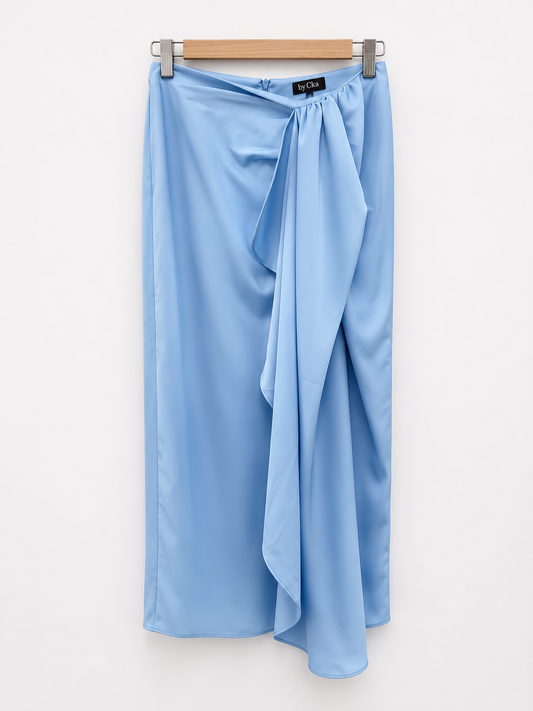 BY CLÉA. Blue ruffle midi skirt (36,38,40)