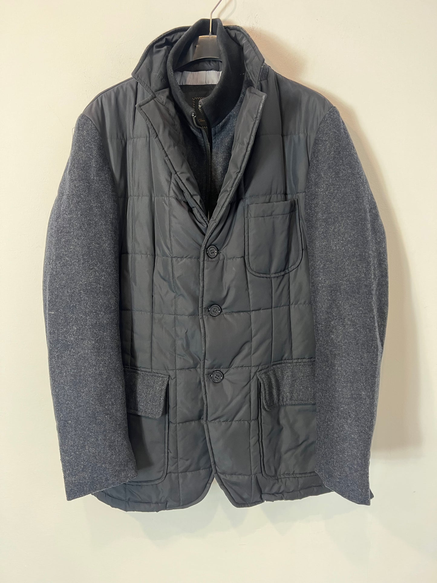 EMIDIO TUCCI. Men's blue double-textured jacket. TM