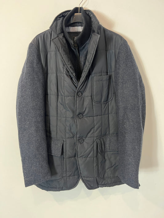 EMIDIO TUCCI. Chaqueta hombre azul doble textura. T M