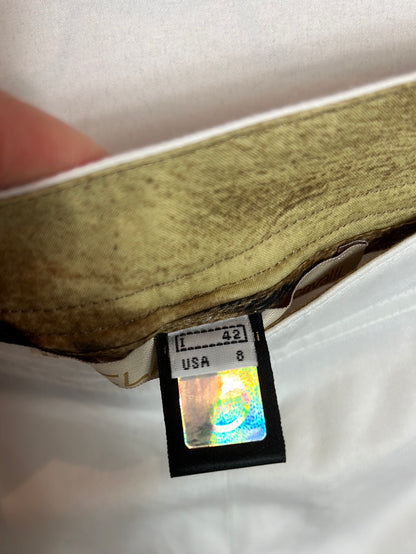 ROBERTO CAVALLI. White trousers with gold embroidery. Size 42 (40)