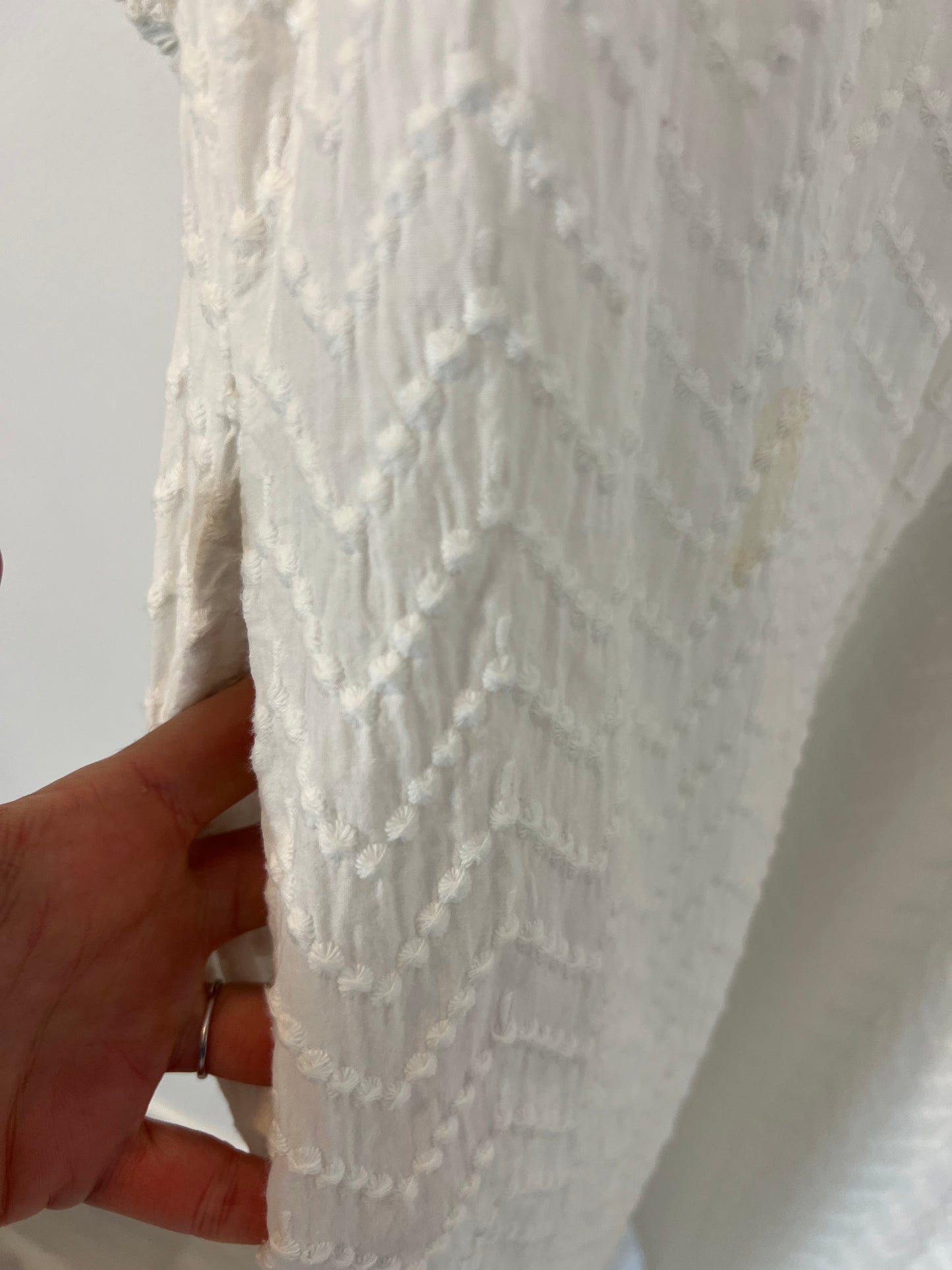 MARAVIC. Vestido largo blanco textura T.xs