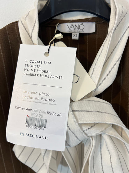 VANÓ. Brown striped blouse T.xs