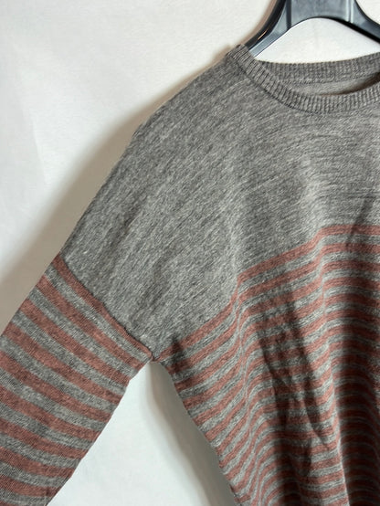 ESE O ESE. Jersey fino gris rayas. T M