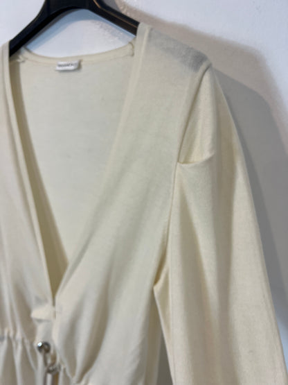 RIVAMONTI. Chaqueta con lana fluida color crudo. T M