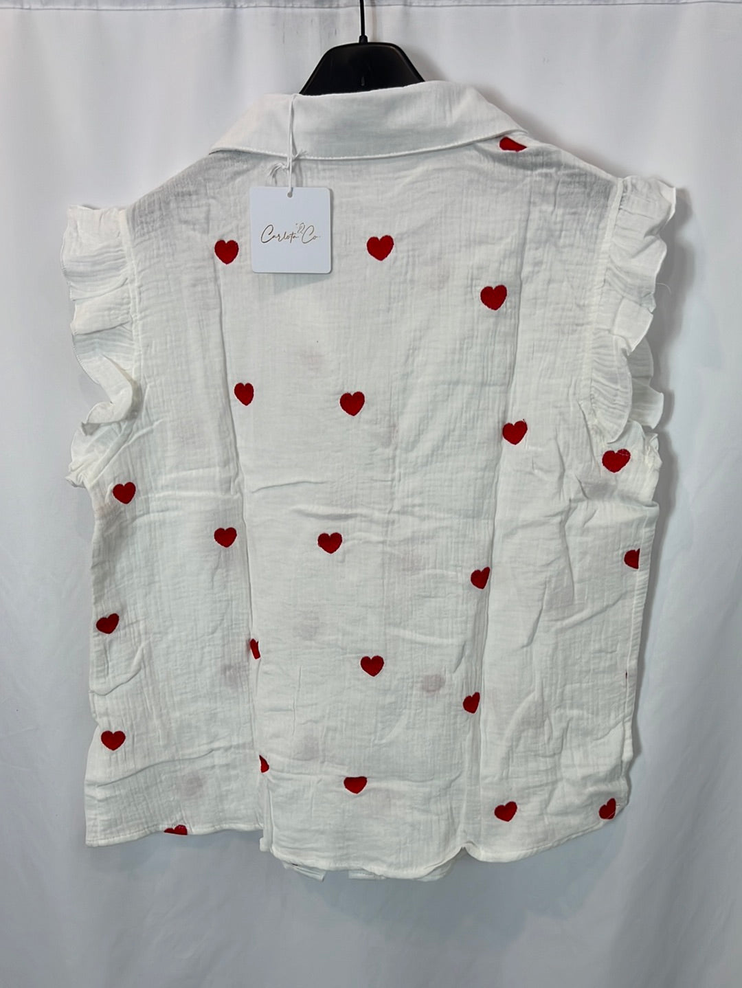 CARLOTA&amp;CO. White blouse with hearts Tm/l