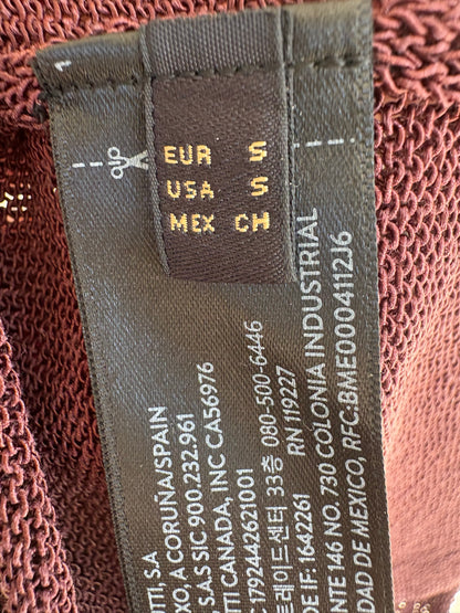 MASSIMO DUTTI. Top hilo marrón halter