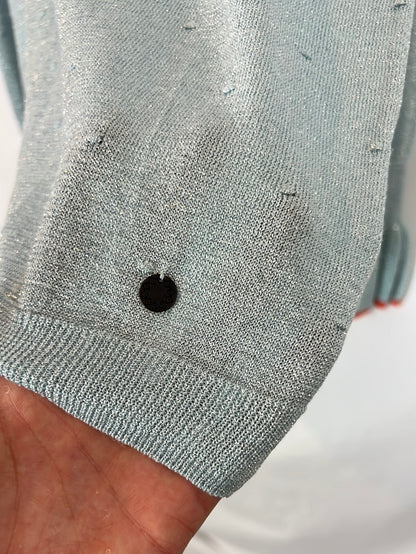 NÜMPH. Top azul hilos brillo  T.m