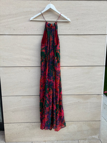 ZARA. Vestido largo halter estamapdo