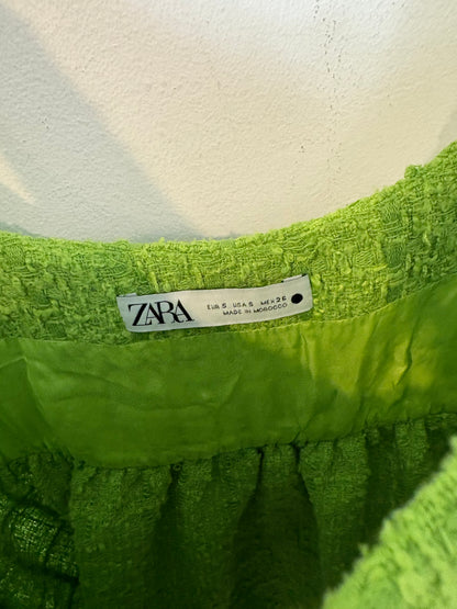 ZARA. Vestido verde tweed