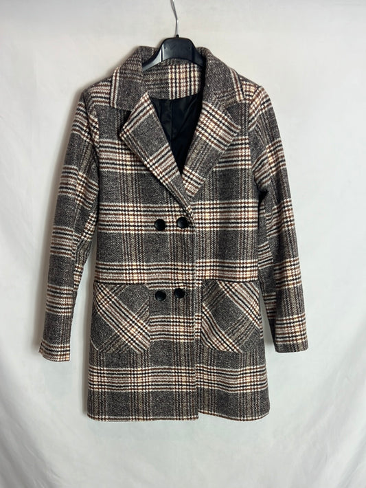 OTRAS. Abrigo cuadros tonos tierra Tu(s)