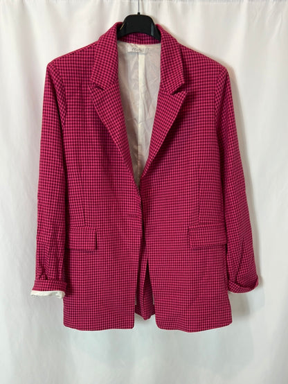 MOTEL. Pink Houndstooth Blazer TM