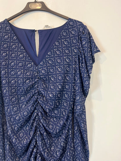 SPRINGFIELD. Vestido azul fruncido  T.m