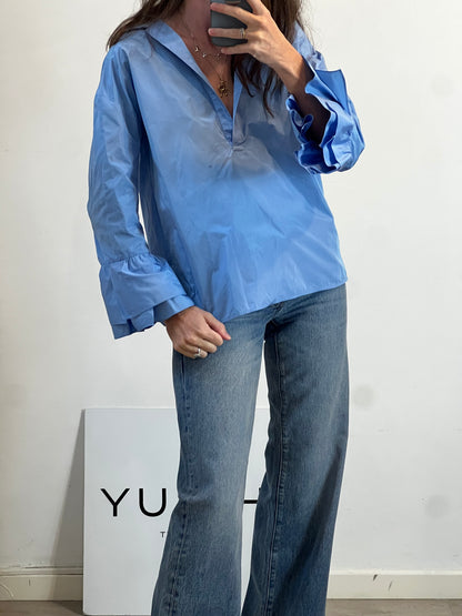 MENHCEN TOMAS. Blusa azul textura