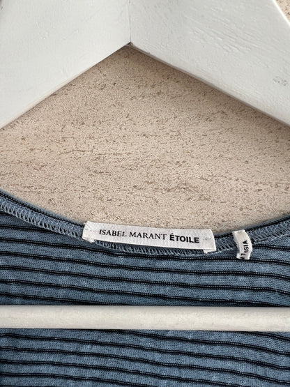 ISABEL MARANT ETOILÉ. Camiseta rayas lino azul T.xs