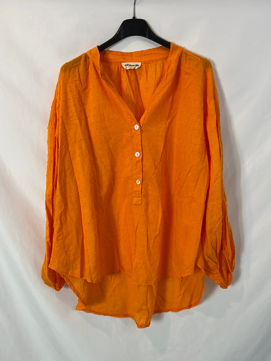 MINDTRAVELER. Blusa naranja plumeti. T M/L