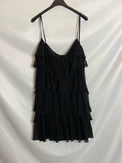 ZARA. Black ruffled dress Tm